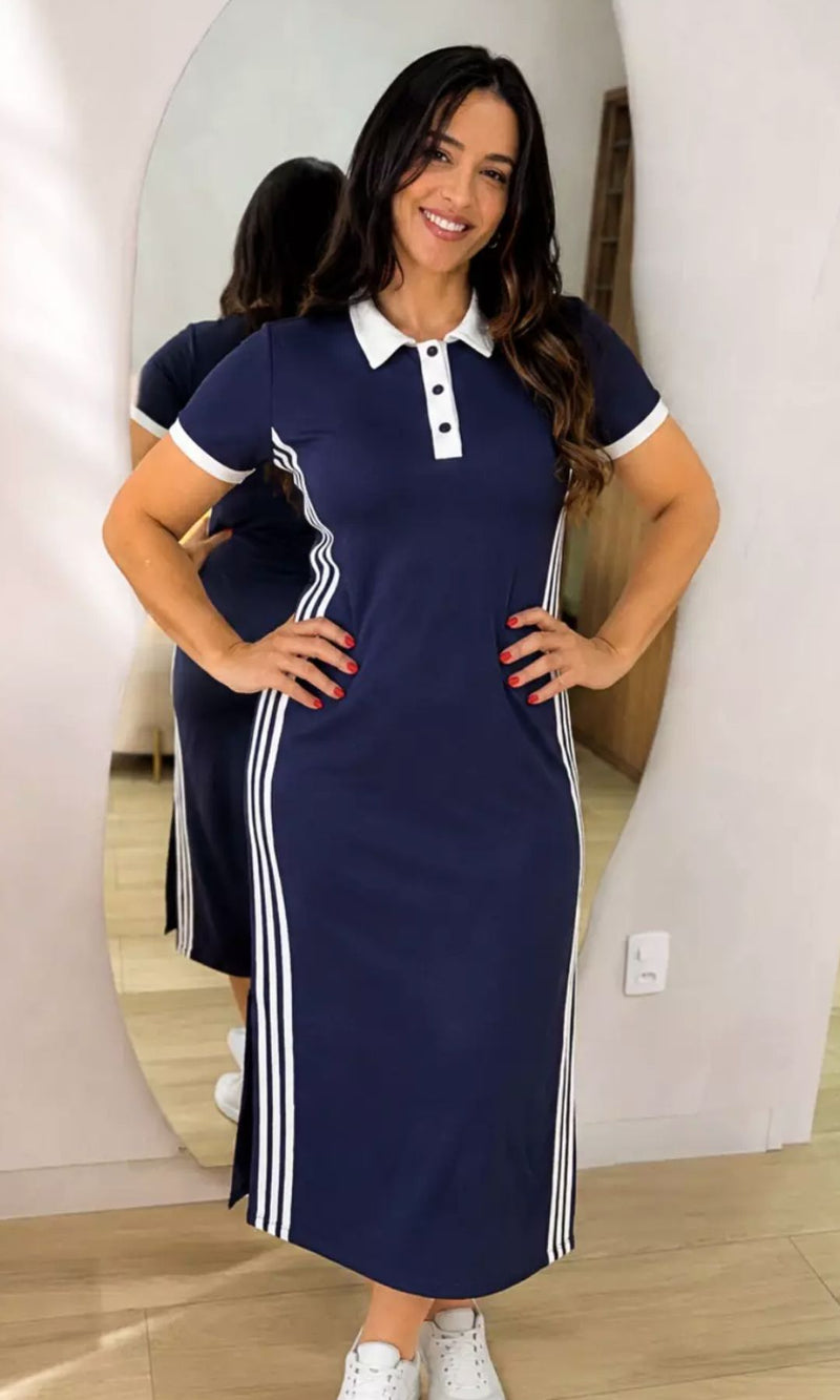 Vestido Mídi Elizza Moletinho - Conforto que Abraça. Estilo que Acompanha. (Oferta Exclusiva)